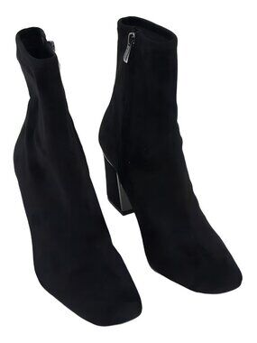 DKNY Womens Cavale Stretch Booties Black Microsuede Size US 8M EU 38.5